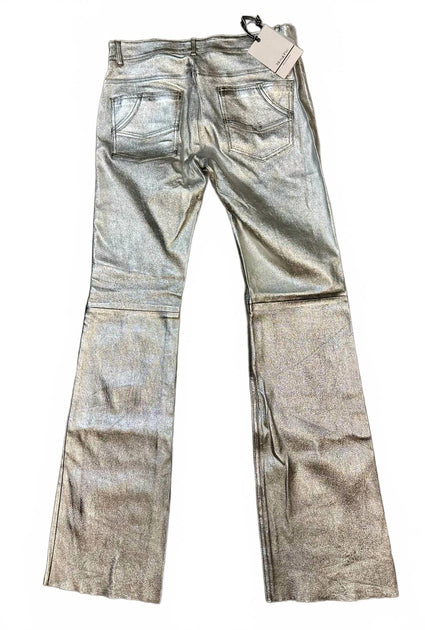 Mon & Pau Carolyn Leather Pant Silver Medium 4