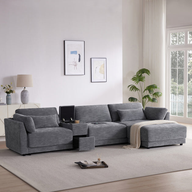 Streamdale L-Shaped Sectional Sofa Gray 3