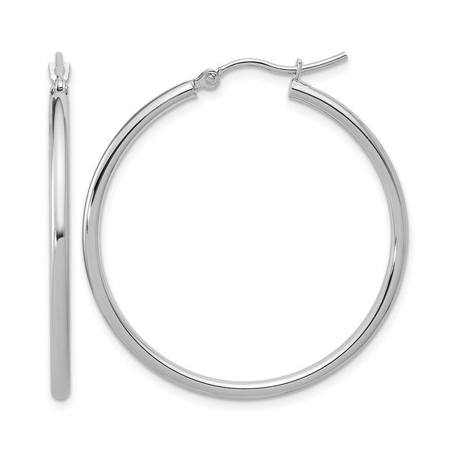 Diamond2Deal Hoop Earrings Silver 35mm 2