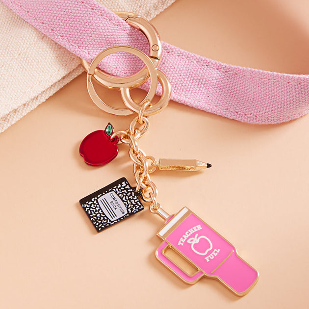 FASHNZFAB Teacher Fuel Enamel Keychain Pink 2
