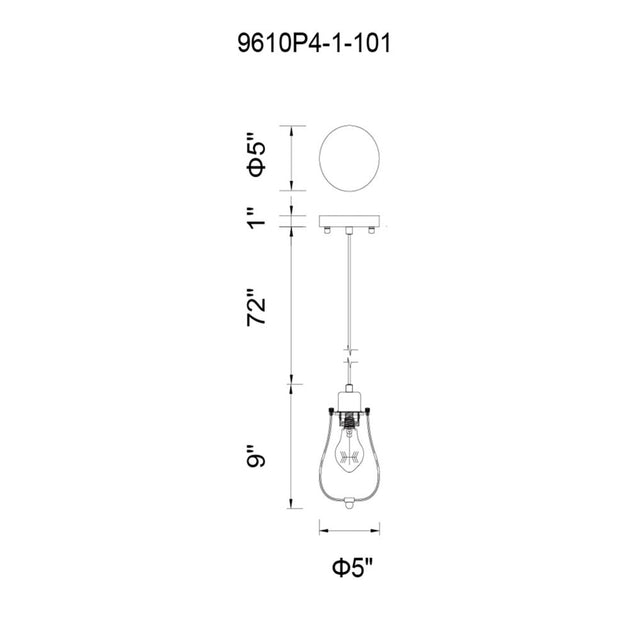 CWI Lighting Tomaso 1 Light Down Mini Pendant Black 3