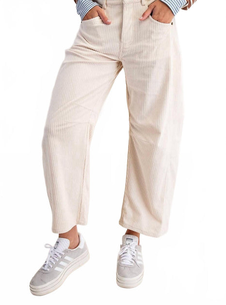 eesome Straight Leg Corduroy Pants Beige Large 2
