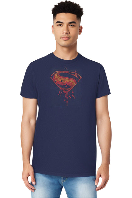 Gildan Batman V Superman Tech Super Logo T-Shirt Blue Large 4