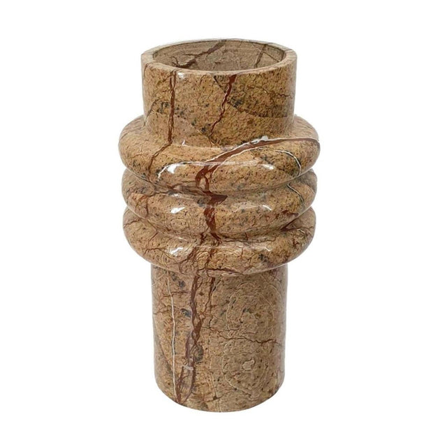 Vase de table en marbre brun cylindrique Hivvago 2