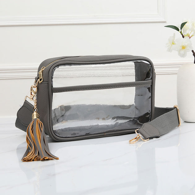 FASHNZFAB Transparent Rectangular Crossbody Bag Blue One Size 3