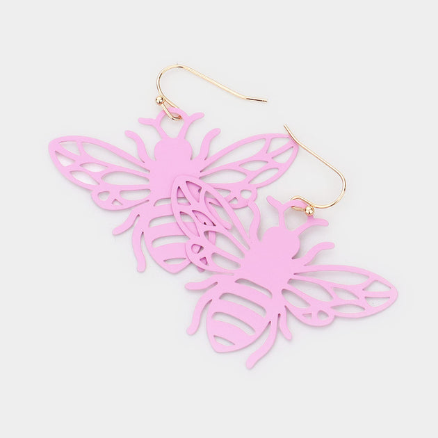 FASHNZFAB Honey Bee Dangle Earrings Red 4