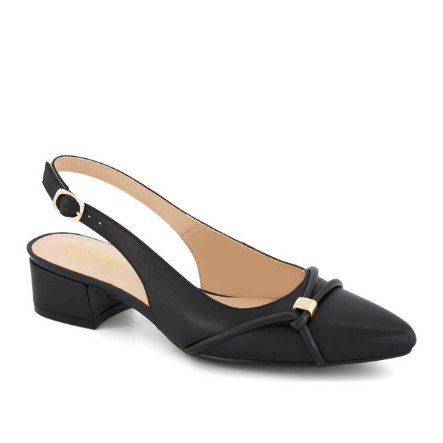 Andrea Women's Slingback Low Heel Pumps Black US 7 2