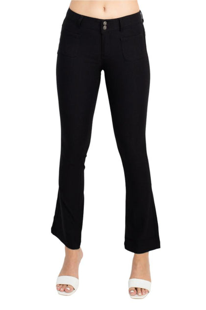 TRUEDAMES Mid Waist Stretch Denim Pants Black US 14 2