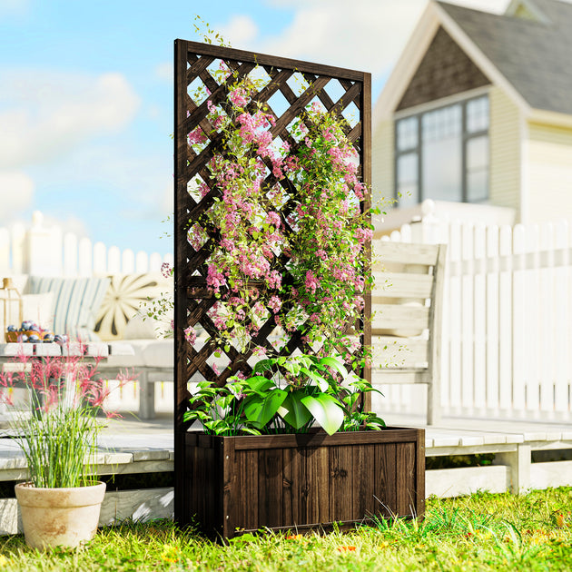 Hivvago Raised Garden Bed Brown 4