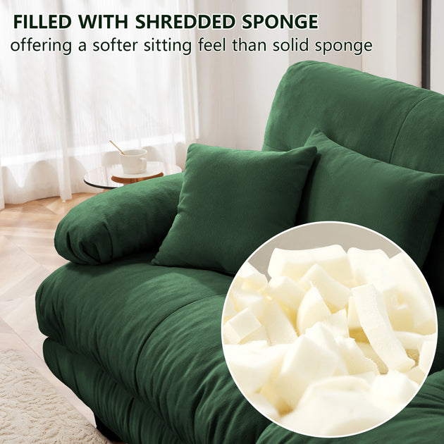 Streamdale Cloud Couch 2 Seater Sofa Chenille Green 4