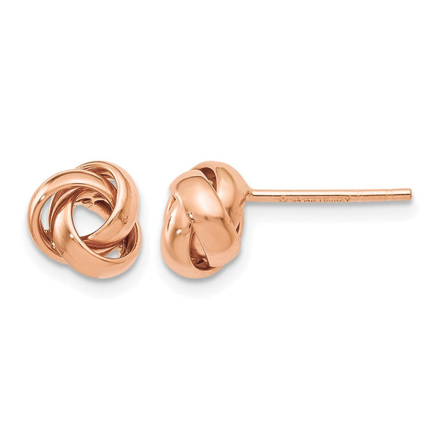 Diamond2Deal Love Knot Stud Earrings Pink 8mm 2