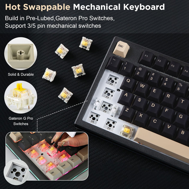 YUNZII YZ75 75% Mechanical Keyboard White 4