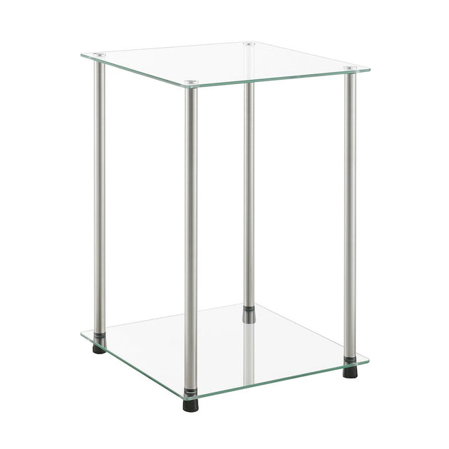 Convenience Concepts Designs2Go Classic Glass 2 Tier Square End Table 2