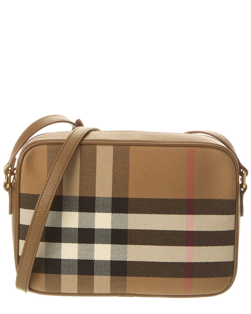 Burberry Check Canvas & Leather Camera Bag | ShopSimon