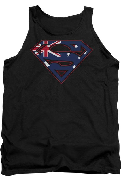 Gildan Superman Australian Shield Tank Top Black Large 2