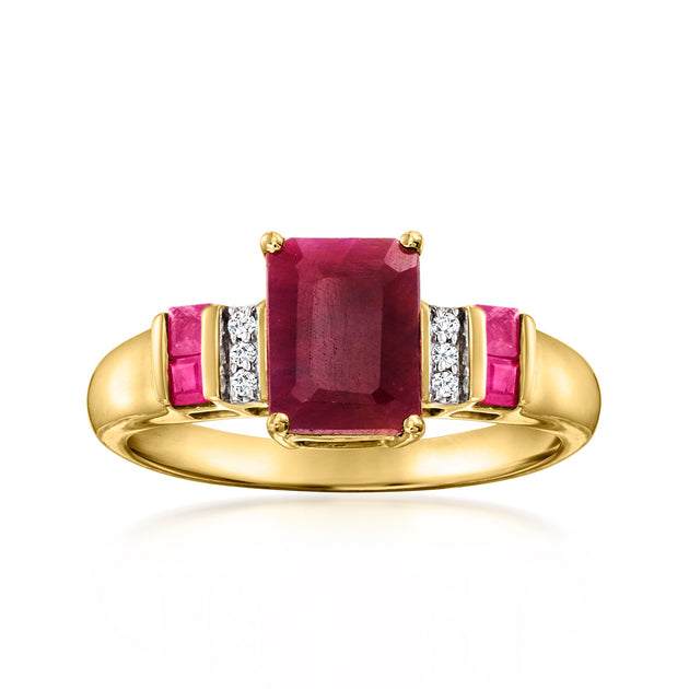 Ross-Simons Ruby Diamond Ring Red US 7 2