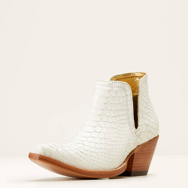 Ariat Dixon Exotic Python Western Bootie White US 8.5 3