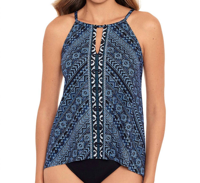 Miraclesuit Paillette Peephole Tankini Top Grey US 8 2