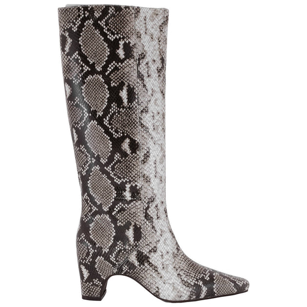 St. Agni Python Print Leather High Boots Grey US 6 2