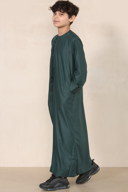 Arabic Thobes Boys Emirati Jubba Olive Green 8 Years 2