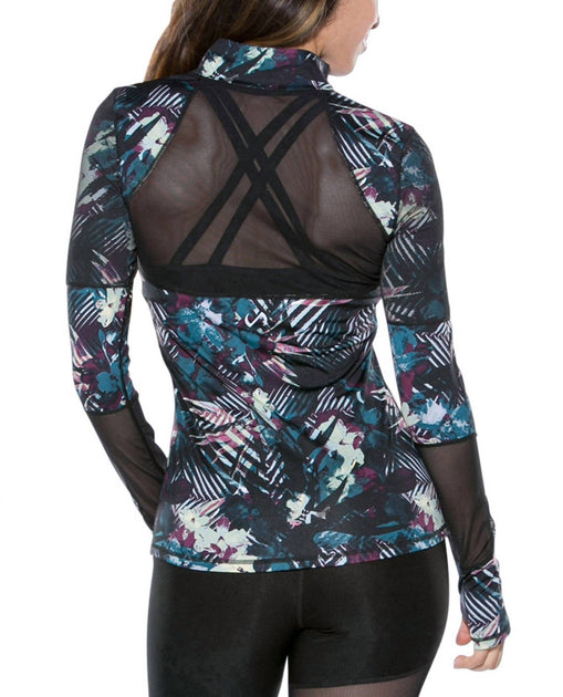 TLF Apparel Muse Bardot Mesh Panel Long Sleeve Top Multi Medium 3