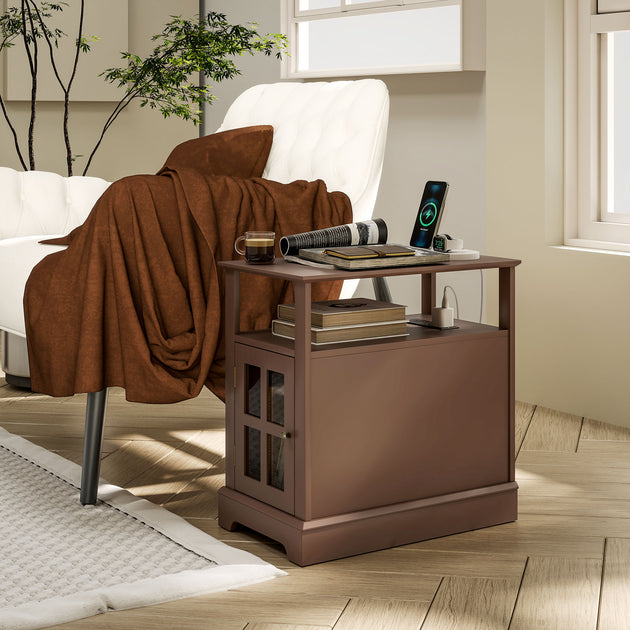 Hivvago End Table Brown 4