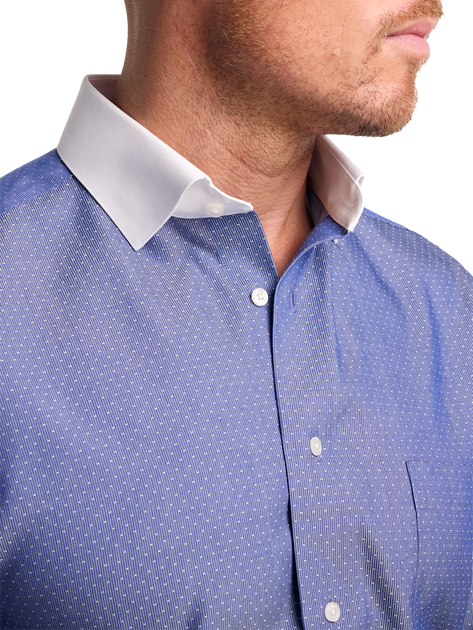Paul Fredrick Dot Dress Shirt Blue US 16.5 4