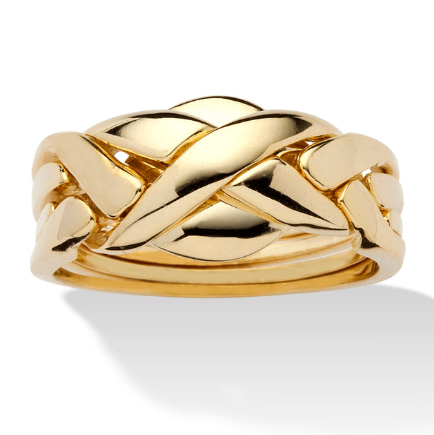 Palm Braided Puzzle Ring Gold-Plated US 5 2