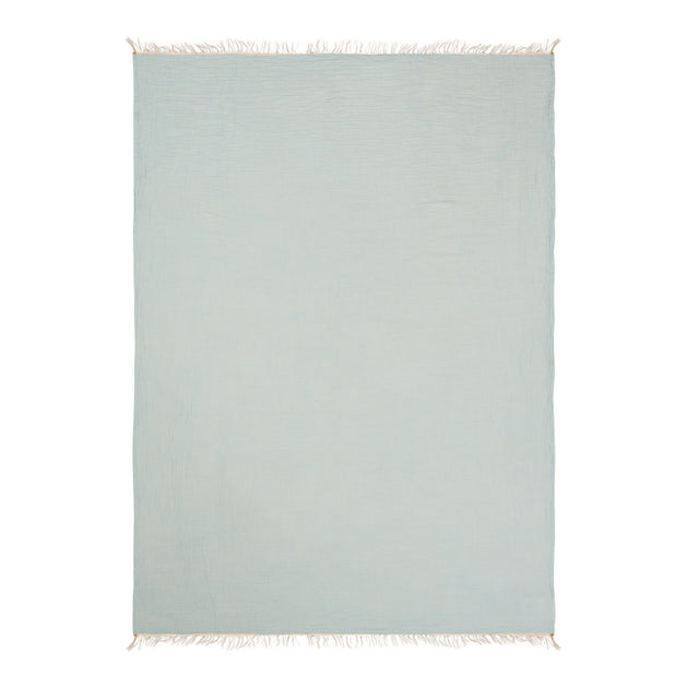 Hivvago Woven Turkish Towel Throw Blanket Aqua 47x60 3