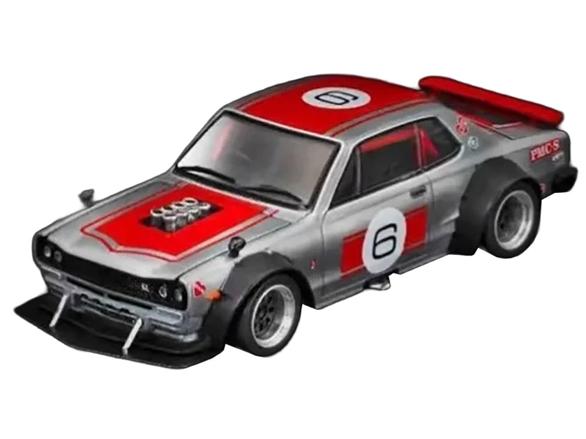 Pop Race Skyline GT-R V8 Drift Hakosuka RHD #6 Silver Metallic 3
