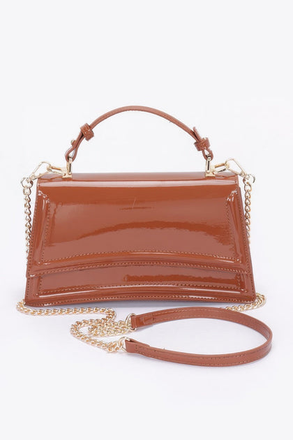FASHNZFAB Top Handle Flap Bag Gold One Size 3