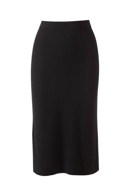 Kinross Rib Midi Skirt Black Large 3