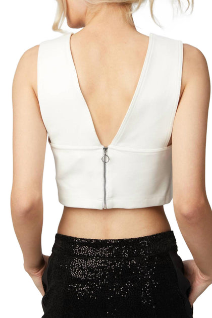 Allen Schwartz Ren Crop Top White Small 3