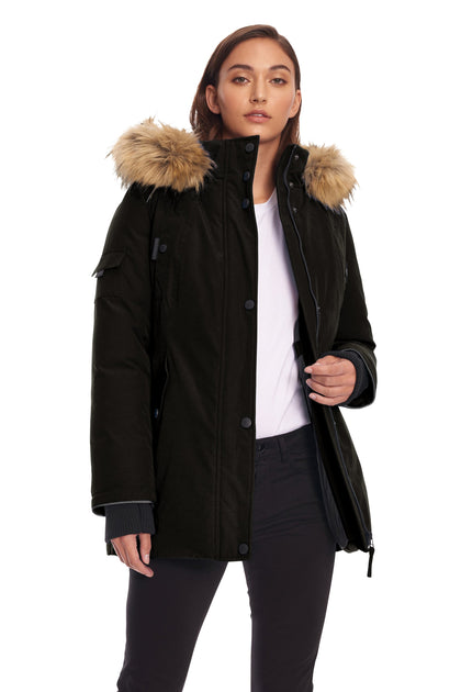 Alpine Glacier Women's Vegan Down Parka Green Small 2