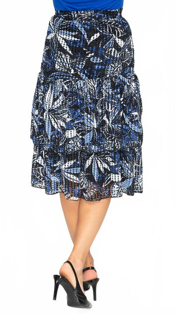 KMW Ruffle Mini Skirt Blue Medium 4