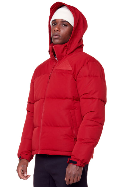 Alpine Tuktut Men's Vegan Down Retro Short Jacket Red Medium 2