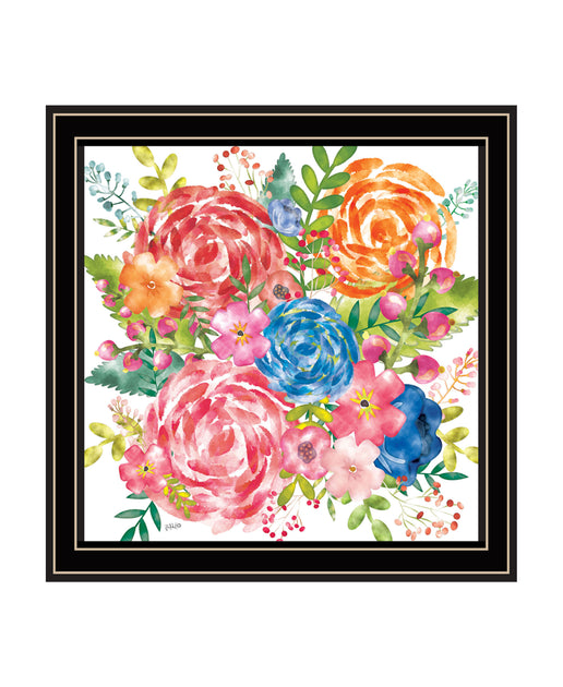 Hivvago Spring Floral Framed Print Wall Art Black 14in 8