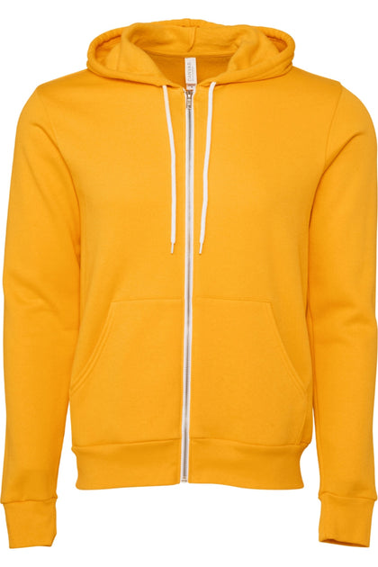 BELLA + CANVAS Canvas Unisex Zip-up Hoodie Yellow Medium 2