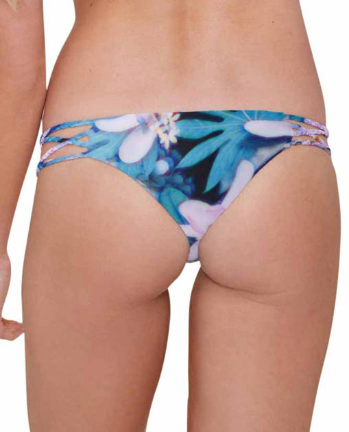 Stone Fox Swim Gypsy Braided Cheeky Bikini Bottom Blue Medium 3