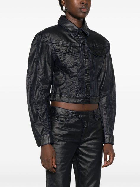 Mugler Cropped Jacket Midnight Blue EU 44 4