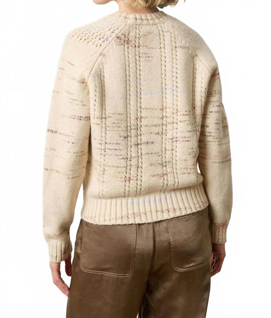 Lilla P Open Stitch Crewneck Sweater Multi XS 3