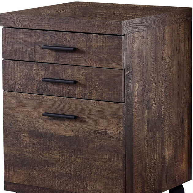 Hivvago 25" Brown Particle Board Filing Cabinet 4