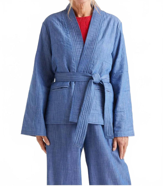 Compania Fantastica Chambray Kimono Jacket Blue Small 2