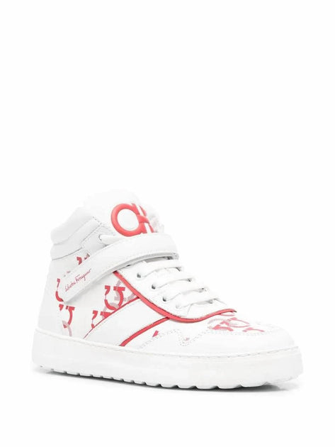 Salvatore Ferragamo Noe High Top Sneaker White US 8 2