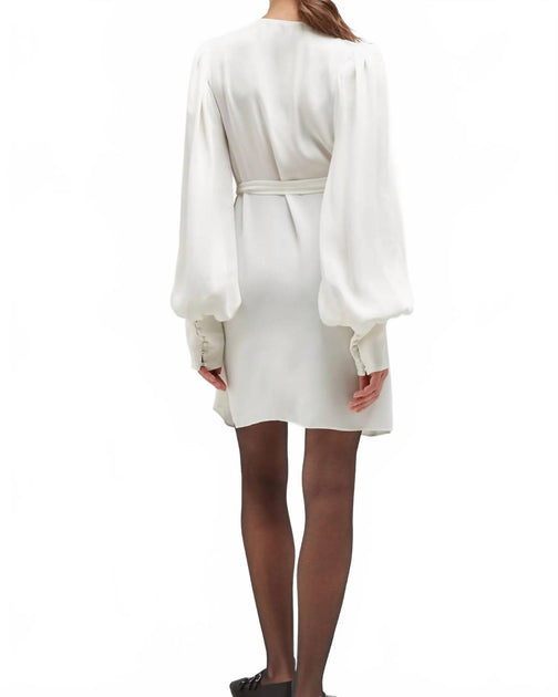 Careste Amal Silk Mini Wrap Dress Grey US 4 3