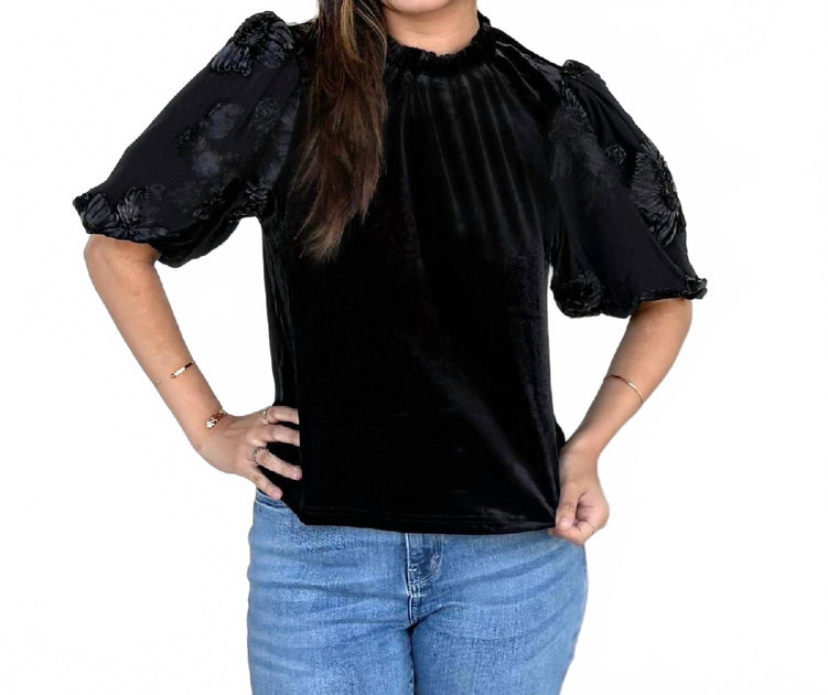 THML Velvet Top Black Small 2