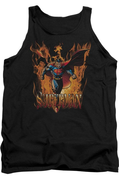 Gildan Superman Through The Fire Tank Top Black XLarge 2