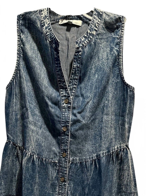 Red Haute Mini Tiered Denim Dress Blue XSmall 3