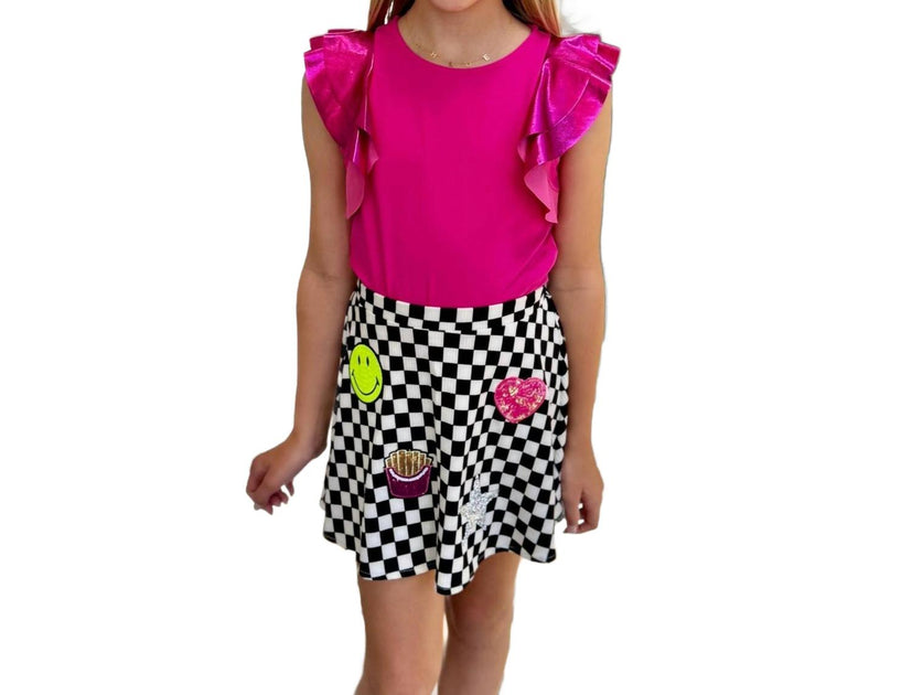 Mia Girl's Flutter Sleeve Top Pink XLarge 4