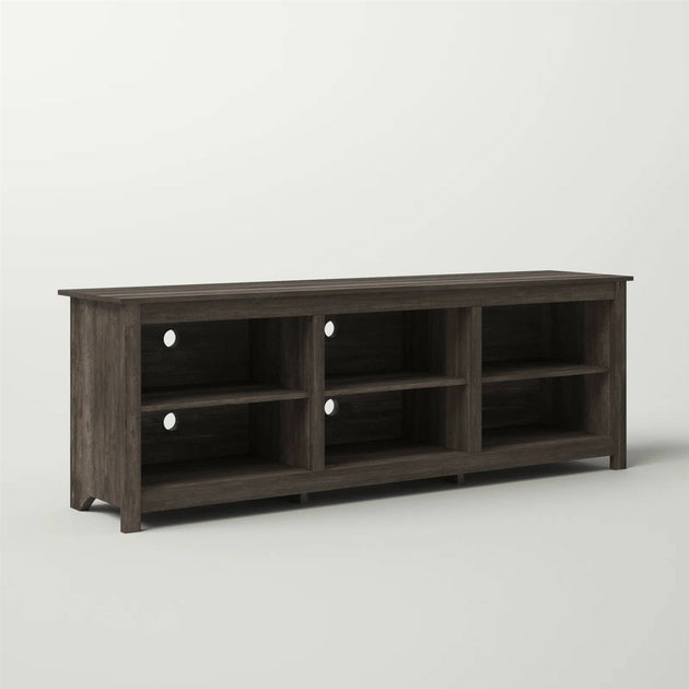 Hivvago 70-inch Dark Brown Wood TV Stand 4
